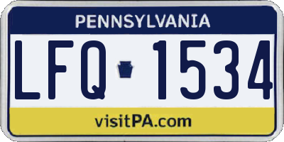 PA license plate LFQ1534