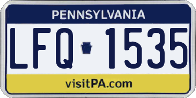 PA license plate LFQ1535