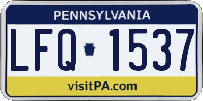 PA license plate LFQ1537