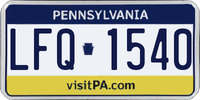 PA license plate LFQ1540