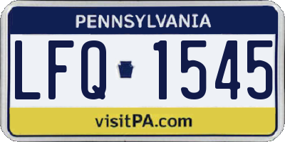PA license plate LFQ1545