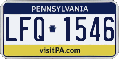 PA license plate LFQ1546
