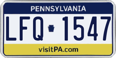 PA license plate LFQ1547