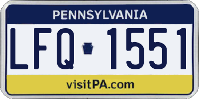PA license plate LFQ1551