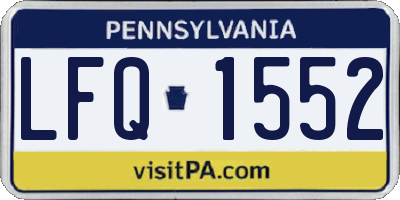PA license plate LFQ1552