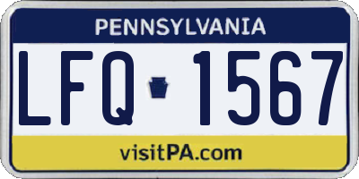 PA license plate LFQ1567