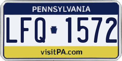 PA license plate LFQ1572