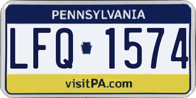 PA license plate LFQ1574