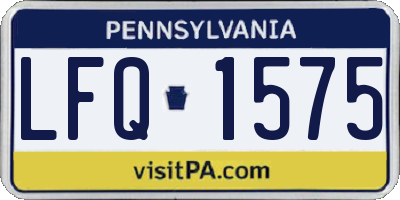 PA license plate LFQ1575