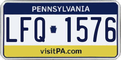 PA license plate LFQ1576