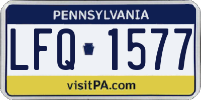 PA license plate LFQ1577