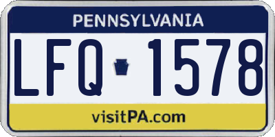 PA license plate LFQ1578