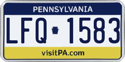 PA license plate LFQ1583