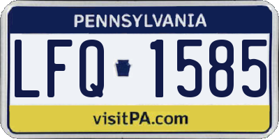 PA license plate LFQ1585