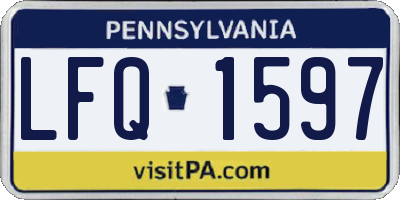 PA license plate LFQ1597