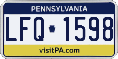 PA license plate LFQ1598