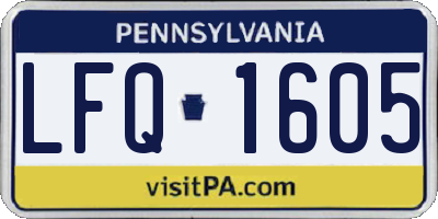 PA license plate LFQ1605