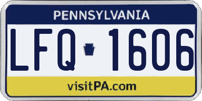 PA license plate LFQ1606