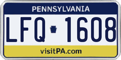 PA license plate LFQ1608