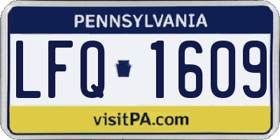 PA license plate LFQ1609