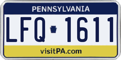 PA license plate LFQ1611
