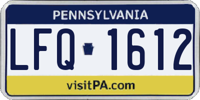 PA license plate LFQ1612