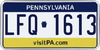 PA license plate LFQ1613