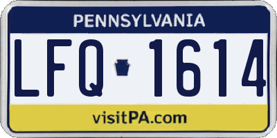 PA license plate LFQ1614