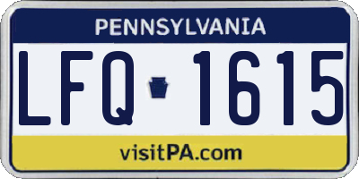 PA license plate LFQ1615