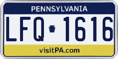 PA license plate LFQ1616