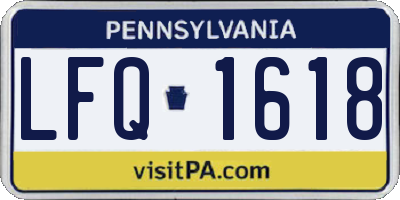 PA license plate LFQ1618