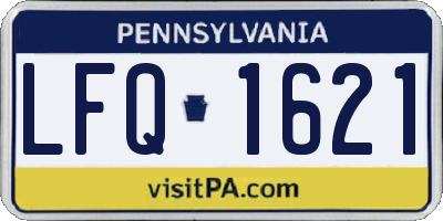 PA license plate LFQ1621