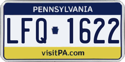 PA license plate LFQ1622