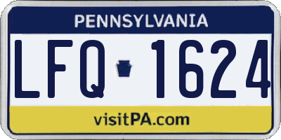 PA license plate LFQ1624