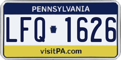 PA license plate LFQ1626