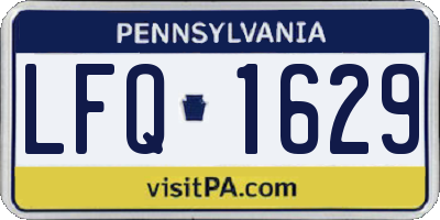 PA license plate LFQ1629