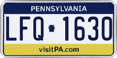 PA license plate LFQ1630