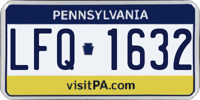 PA license plate LFQ1632