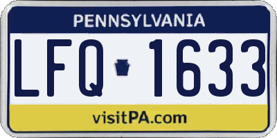 PA license plate LFQ1633