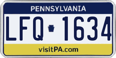 PA license plate LFQ1634