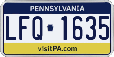 PA license plate LFQ1635