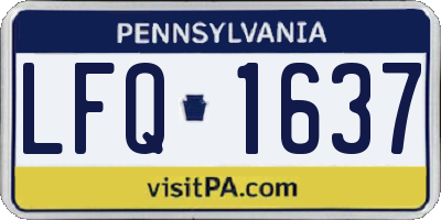 PA license plate LFQ1637