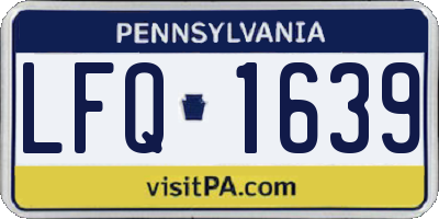 PA license plate LFQ1639