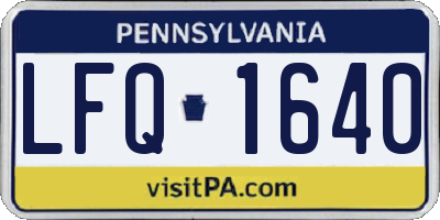 PA license plate LFQ1640