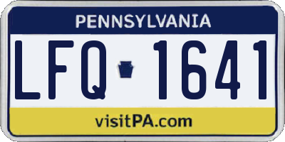 PA license plate LFQ1641