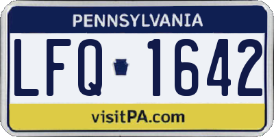 PA license plate LFQ1642