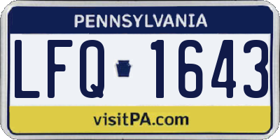 PA license plate LFQ1643