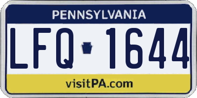 PA license plate LFQ1644