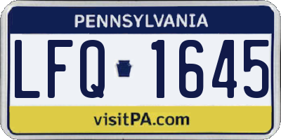 PA license plate LFQ1645