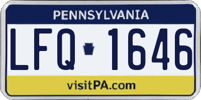 PA license plate LFQ1646